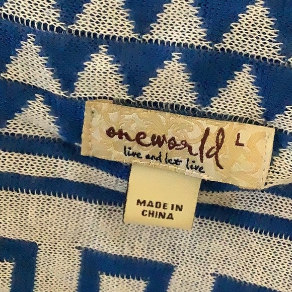 One World Western Chevron Aztec Open Front Cardigan - Picture 6 of 8